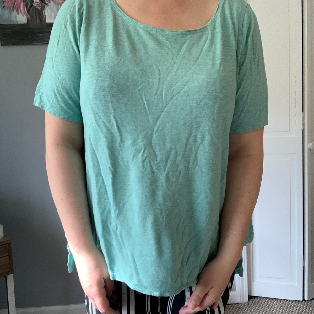 Eileen Fisher Cotton Tee XL in Seamfoam